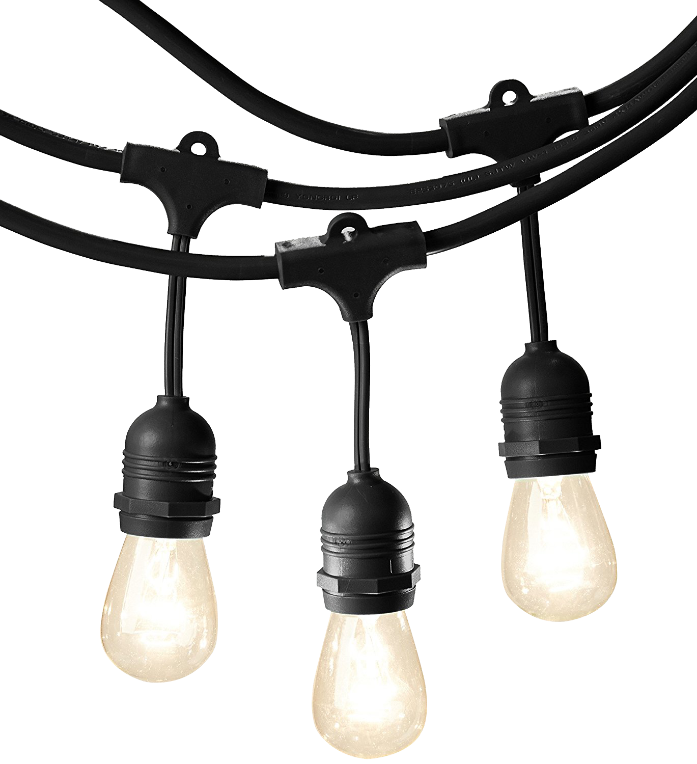 48 Foot Outdoor Weatherproof String Lights with 15 Incandescent Bulbs